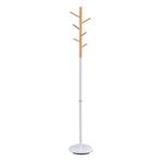 Adore Mobilya Handy Mate Nicolo Metal/Ahşap Askılık-Beyaz/Meşe 28x173x28 cm