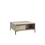 Adore Mobilya Kare Orta Sehpa - Tori Lazer kesim metal ayaklar 2 adet raysız çekmece 2 adet kullanışlı açık bölme 90 x 42 x 90 cm (Genişlik x Yükseklik x Derinlik)
