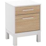 Adore Mobilya London 2 Çekmeceli Komodin-Meşe-Beyaz 45x60x45 Cm (Gxyxd) - Meşe - Beyaz