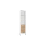 Adore Mobilya London 45x202x26 cm Meşe Beyaz 5 Raflı Kapaklı Kitaplık