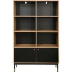 Adore Mobilya Madrid 6 Bölmeli & Çekmeceli Kitaplık - BüfeCeviz-Siyah 110x40x154.5 cm