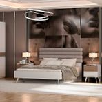 Adore Mobilya Milano Vizon Zebra 166x120x205 cm Çift Kişilik Karyola