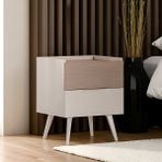 Adore Mobilya Milano Vizon Zebra 50x62x44 cm 2 Çekmeceli Komidin