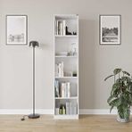 Adore Mobilya Modern 5 Raflı Kitaplık - Beyaz 43x182x26 cm