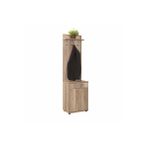 Adore Mobilya Porto Tek Kapaklı Çekmeceli Portmanto ve Ayakkabılık-Açık Ceviz (Tori) 52x187x36 CM