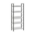 Adore Mobilya Profile Diamond Beyaz Siyah 73x172x35 cm 5 Raflı Kitaplık