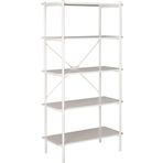 Adore Mobilya Retro 5 Raflı Metal Kitaplık-Vizon 80x163x40 cm