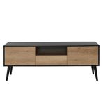 Adore Mobilya Retro Plus TV Sehpası-Siyah-Açık Ceviz(Tori) 160x58x41 cm ( GxYxD)