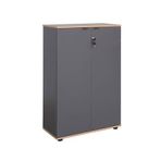 adore mobilya Rio 3 Raflı Kapaklı Kitaplık-Antrasit-Kontra 72X109X34 cm (Gxyxd)