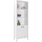 adore mobilya Rustik 5 Raflı Kapaklı Kitaplık-Mat Beyaz 66X196X32 cm (Gxyxd)