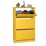 Adore Mobilya SHC-540-SR-1 Sarı Flat Duo 3 Katlı Geniş Ayakkabılık