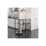 Adore Mobilya Step-Up 2 Tabureli Yüksek Ayaklı Raflı Yemek Masası Ceviz Siyah 100x50x100