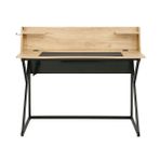 Adore Mobilya T-Cross Metal Ayaklı Raflı Çalışma Masası Ceviz-Siyah 115.5x106x55 CM