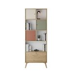 Adore Mobilya Terra Florida Meşe 67x181x30 cm Genç Odası 4 Kapaklı Kitaplık
