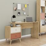 Adore Mobilya Tiffany Florida Meşe 129x75x55 cm 2 Çekmeceli Çalışma Masası
