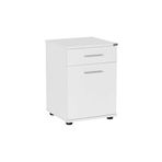 Adore Mobilya Trendline Doğal Ahşap Dokulu, Tek Çekmeceli, Kapaklı, Hareketli Raflı, Metal Kulplu, Çok Amaçlı Eşya Aksesuar Depolama Ofis Dolabı, Yatak Odası Komodin, 40 x 57 x 39 cm (Genişlik x Yükseklik x Derinlik) (Beyaz)