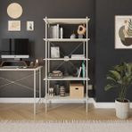 Adore Retro 5 Raflı Metal Kitaplık-Vizon 80x163x40 cm