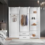 Adore White 6 Kapaklı 2 Çekmeceli Mat Beyaz Gardırop