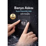 adornazzle 2 Adet Banyo Askısı, Mutfak Şeffaf Yapışkanlı Askı, Suya Dayanıklı Askı, İz Bırakmaz Kanca