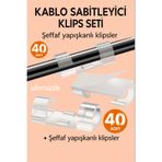 adornazzle Güçlü Yapışkanlı Kablo Sabitleyici Şeffaf Kablo Tutucu Kablo Toplayıcı 40 Adet