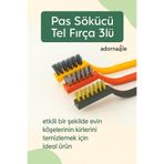 adornazzle Pas Sökücü Tel Fırça 3'lü, Mini Tel Fırça, Fırın Ocak Temizlik Fırça Seti