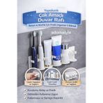 adornazzle Yapışkanlı Çok Amaçlı Duvar Rafı, Banyo ve Mutfak İçin Pratik Organizer 5 Bölmeli