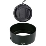 ADQQUI ES-65B Lens Hood ve 43mm Lens Kapağı Canon EOS R6 R5 RP R Kamera kiti RF 50mm F1.8 STM Lens (2 Paket) için Uyumlu