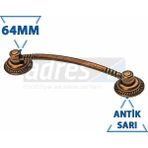 Adresline 4'lü 64 mm Antik Sarı U Pabucu Kulp