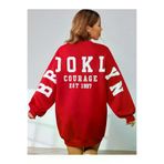 Adrift ADR-SHEN-931 Kod Adr-Shen Coolane Dopamine Dressing Letter Graphic Drop Shoulder Sweatshirt Dress