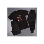 Adrift Anime Sharingan Baskılı Unisex Yazlık Şort - Normal Kalıp Tişört - Eşofman Altı Komb AdritALK1X-3510