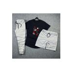 Adrift Anime Sharingan Baskılı Unisex Yazlık Şort - Normal Kalıp Tişört - Eşofman Altı Komb