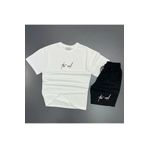 Adrift MODARİCH The End Beyaz T-shirt Siyah Penye Şort - Şort Tişört Alt Üst Takım Baskılı Oversize ADDRRİFTT-23883417