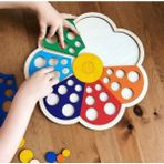 ADS TOYS Ahşap Eğitici Çiçek Puzzle Oyuncak (52 Parça) - Çok Renkli