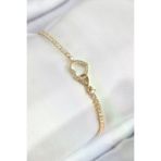 adshome P84033S3951 Harmonyaura Pirinç Zirkon Taşlı Sonsuzluk Kalp Model Gold Renk Kadın Bileklik