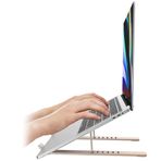 Aduro U-Rise Çelik Ergonomik Dizüstü Bilgisayar Standı Ayarlanabilir Yükseklik Alüminyum Monitör Standı Yükseltici 10-15,6 inç Dizüstü Bilgisayar ile Uyumlu Altın