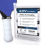 ADV Pickleball Kavrama Bandı - Çok Dayanıklı, Ter Emici, Kuru ve Rahat FeltTac Pickleball Kürek Tutamakları - Kullanımı Kolay ve Kürek Sapınıza Takılması Kolay, 12'li Paket, Beyaz