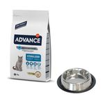 Advance Sterilized Tavuklu Pirinçli Yetişkin Kedi Maması 3 kg + Çelik Mama Kabı