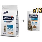 Advance Tavuklu Yetişkin Kedi Maması 1,5 kg + 12 Adet Advance Tavuklu Yetişkin Kedi Pouch Yaş Maması 85 gr