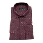 Advante Erkek Slim Fit Puantiyeli Gömlek 000144 Bordo-s