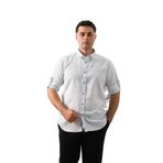 Advante Slimfit Katlamalı Kol Hasırlı Armürlü Yaka Düğmeli Erkek Gömlek BUZ MAVİSİ M