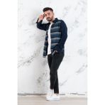 Advante Slimfit Parça Desenli Erkek Oduncu Gömlek - Lacivert