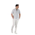Advante Slimfit Yaka Düğmeli Yazlık Keten Erkek Gömlek - L - Buz Mavisi