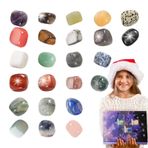 Advent Takvimi 2022 | Noel Cevheri Noel Takvimi 2022 | Tatil Geri Sayım Advent Takvimleri Noel Ev Dekorasyonu Çocuklar Hediye için Kaya Mineral Hediye Kutusu Dobooo