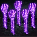 Advoxa Cadılar Bayramı Süslemeleri Dış Mekan, 5'li Paket Işık İskelet Kol Kazıkları, 150 LED Su Geçirmez İskelet LED Eller, 8 Aydınlatma Modu, Korkunç İç Mekan Dış Mekan Cadılar Bayramı Partisi Sahne Avlu