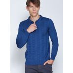 Adze ADZKT17A72214-4 İndigo Erkek Polo Yaka Kazak
