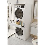 AE-1048 Erciyes Beyaz Sürgü Raflı Sepetlik Bölmeli 186 cm Çamaşır ve Kurutma Makinesi Dolabı