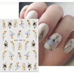 Aeç Tasarım Gold Parıltılı Karikatür Dallar Tırnak Süsleme Stickerı Nail Art Süslemeleri