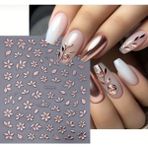 Aeç Tasarım Rose Gold Çiçek Tırnak Süsleme Stickerı Nail Art Süslemeleri