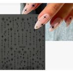 Aeç Tasarım Siyah Yıldız Çizgi Tırnak Süsleme Stickerı Nail Art Süslemeleri