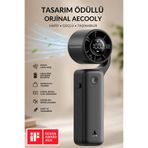 Aecooly PF04 Dijital LED Göstergeli 5 Kademeli Portatif Soğutucu El Fanı Siyah